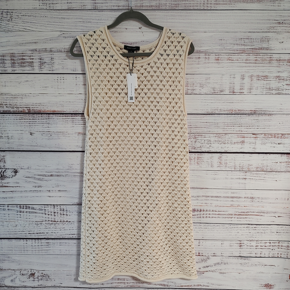 Sanctuary Cream Textured Mini Dress Large